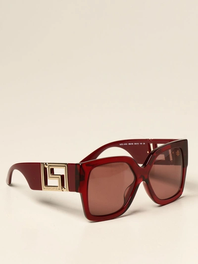 Versace Sunglasses In Acetate In Burgundy