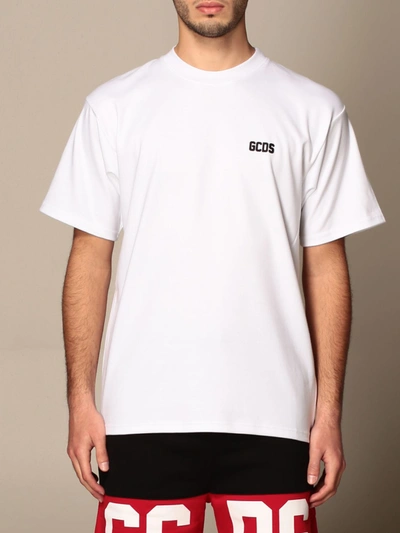 Gcds T-shirt With Rubber Logo In White