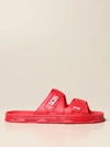 Gcds Logo Print Touch-strap Sliders In Red