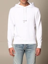 Saint Laurent Logo Hoodie Sweatshirt In White