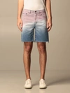 Saint Laurent Men's Degrade Denim Shorts In Multicolor