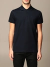 Saint Laurent Basic Polo Shirt In Piqué Cotton In Navy