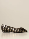 Ferragamo Brush Stroke Effect Ballerinas In Gold