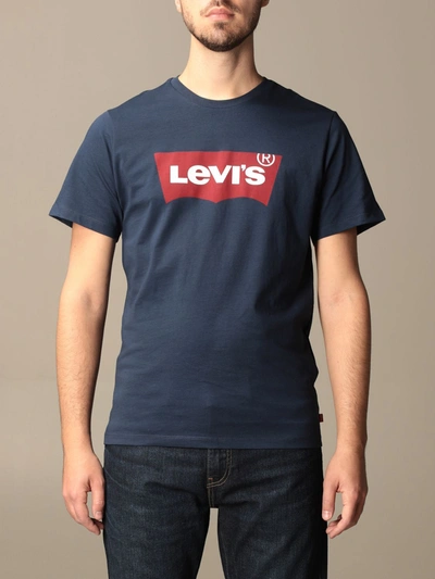 Levi's Cotton Tshirt With Logo In Blue