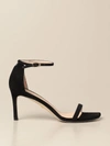 Stuart Weitzman Nudistcurve 100 Smooth Leather Sandal In Black