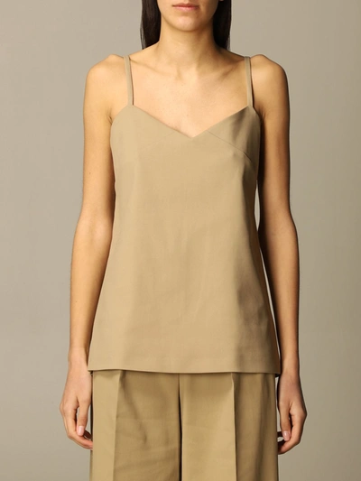 Max Mara Marte Stretch-cotton Camisole In Beige