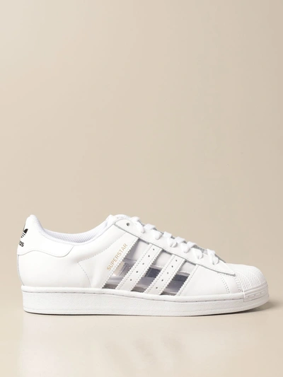 Adidas Originals Superstar Sneakers In Leather And Pvc In White | ModeSens