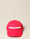 Dsquared2 Logo Embroidered Cotton Gabardine Cap In Red