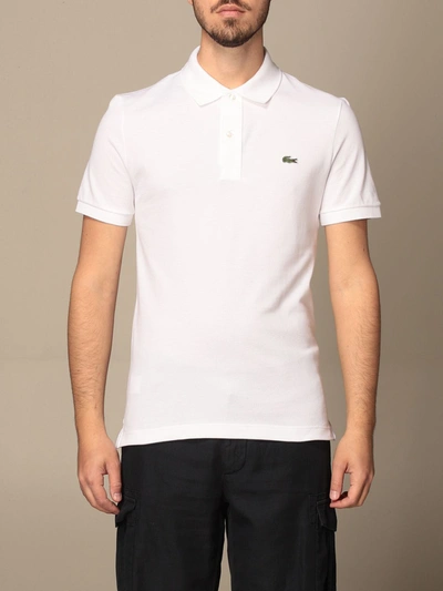 Lacoste Logo-embroidered Polo Shirt In White