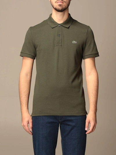 Lacoste Basic Cotton Polo Shirt With Logo In Military