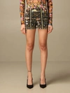 Versace Jeans Couture Denim Shorts With Versailles Print In Black