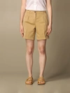 Fay Pleated Mid-rise Shorts In Beige