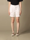 Fay Pleated Straight-leg Shorts In White