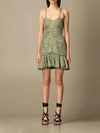 Philosophy Di Lorenzo Serafini Cutout Ruched Gingham Faille Mini Dress In Green