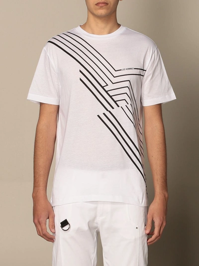 Les Hommes Graphic-print Cotton T-shirt In White