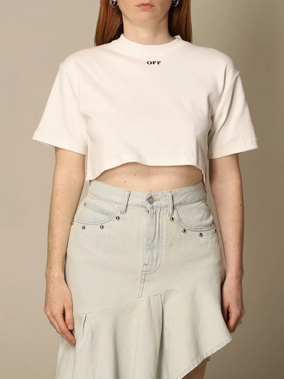 Off-white Basic Off White Tshirt With Logo In White