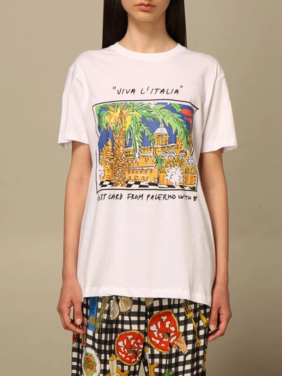 Alessandro Enriquez Palermo Print Cotton T-shirt In Multicolor