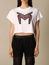 Gaelle Paris Cropped T-shirt With Big Logo In White