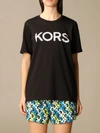 Michael Michael Kors T-shirt With Studded Logo In Black