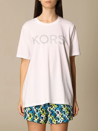 Michael Michael Kors Logo Tshirt In White