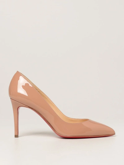 Christian Louboutin Pigalle  Court Shoes In Patent Leather In Nude