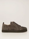 Christian Louboutin Luis Junior Spikes Orlato  Trainers In Suede In Lead