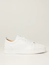 Christian Louboutin Louis Junior  Trainers In Leather With Studs In White