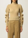Bottega Veneta Womens Mousse Spiral-sleeve Silk-knit Top M In Yellow Cream