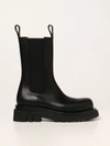 Bottega Veneta Chelsea Leather Ankle Boots In Black
