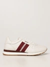 Bally Leather Sneakers With Contrasting Stripes And Perforated Toe In White