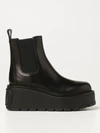 Valentino Leather Vlogo Uniqueform Platform Boots In Black