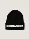 Dsquared2 Embroidered Logo Patch Beanie In Black