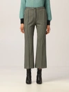 Pinko Gaio  Pants With Check Pattern In Green