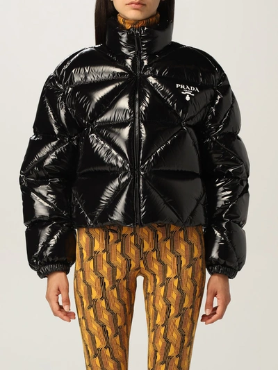 ダウンジャケット PRADA | Cropped down jacket SGC407_13IM_F0002_S_232 Prada Cropped Re-Nylon Down Jacket | Saks Fifth Avenue