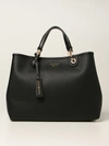 Emporio Armani Bag In Textured Synthetic Leather In Black