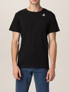 K-way T-shirt With Logo In Technical Fabric In Black