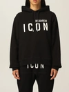 Dsquared2 Icon Logo Hooded Sweatshirt In Black