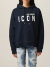 Dsquared2 Sweatshirt With Icon Logo In Navy
