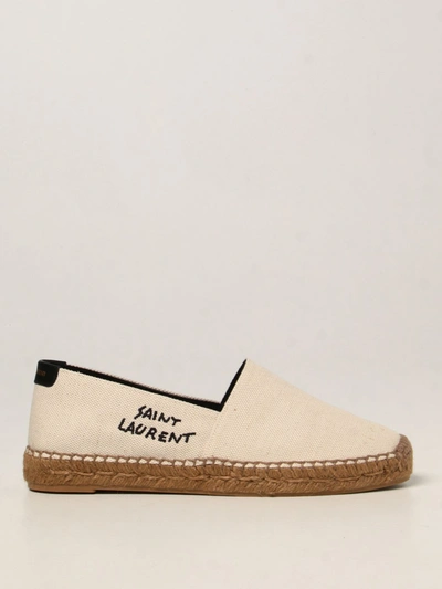 Saint Laurent Espadrilles In Canvas In Yellow Cream