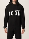 Dsquared2 Icon Logo Black Sweatshirt With Classic Hood In Black