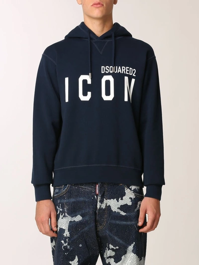 Dsquared2 Sweatshirt With Icon Logo In Blue