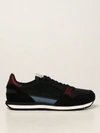 Emporio Armani Sneakers In Suede In Navy