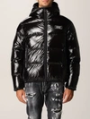 Dsquared2 Black Down Jacket With Logo Patch On The Front In Black