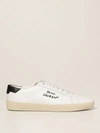 Saint Laurent Leather Men Shoes Sneaker Rubber Sole In White