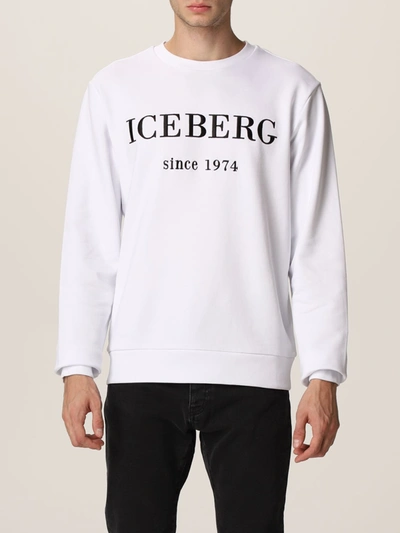 Iceberg 1974 Logo Sweater White Men 21l L1p0 E050 6300-1101