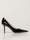 Jimmy Choo Romy Patent Pointed-toe 85mm Pumps In Black