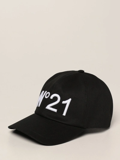 N°21 N° 21 Hat N &amp;deg; 21 Baseball Cap With Logo In Black