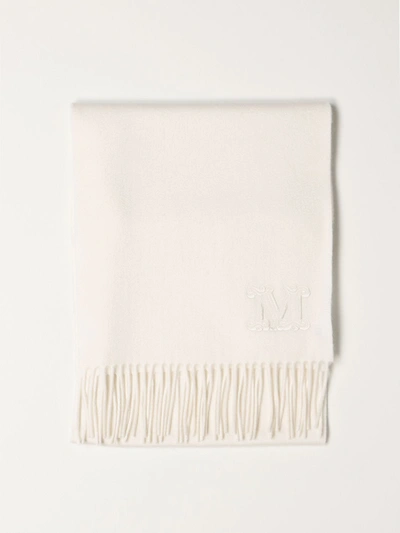 Max Mara Cashmere Scarf In White