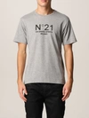 N°21 T-shirt N &deg; 21 T-shirt In Cotton Jersey With Logo In Grey