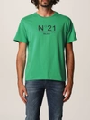 N°21 N ° 21 T-shirt In Cotton Jersey With Logo In Green